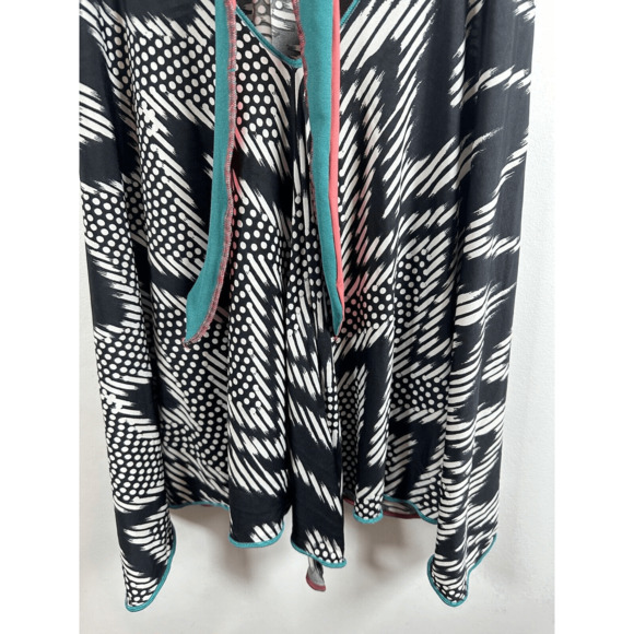 Autumn Teneyl Halter Dress Black and White Geometric Sz M - Picture 7 of 14